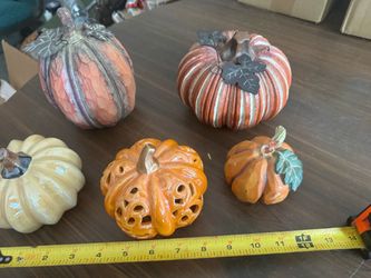 Set of 5 Decorative Fall Pumpkins