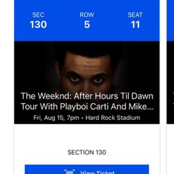 Weeknd Tickets 8/15