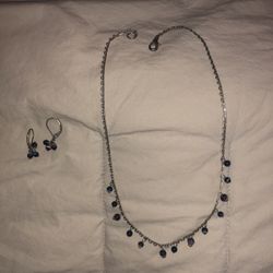 Elegant Dangling Choker And Earrings