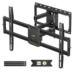 USX Mount Full Motion TV Wall Mount for Most 42-90 inch Flat Screen/LED/4K, TV Mount Bracket Dual Swivel Articulating Tilt 6 Arms, Max 16" Wood Studs,
