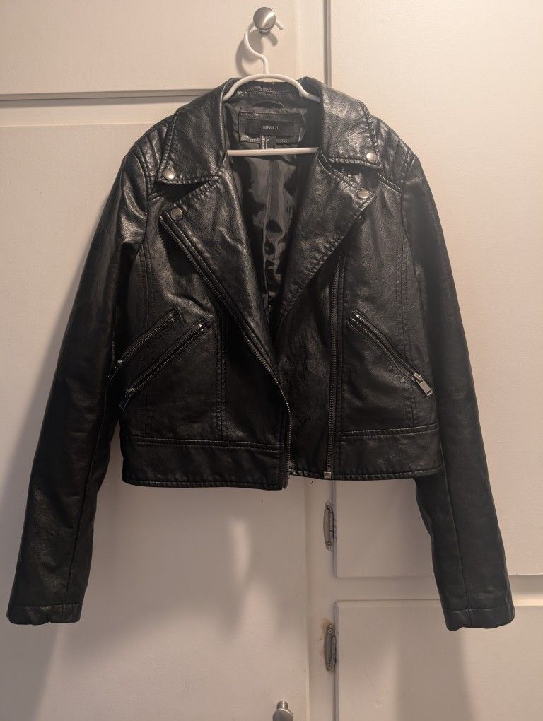 Faux Leather Jacket Size Small