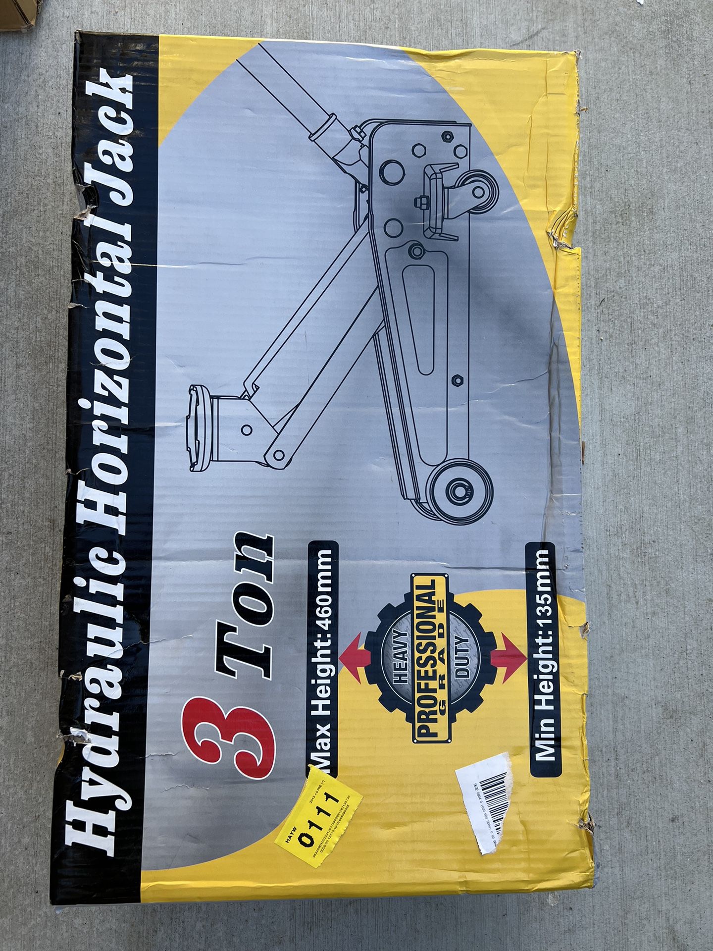 New 3 Ton Floor Jack and Steel Racing car Jack with Single Piston Pump,Lifting Range 3"-18",Yellow