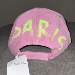 Pink + Lime Green Paris Balenciaga Hat 