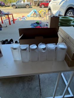 Set of 6 Wrapped Glass Jars with Lids