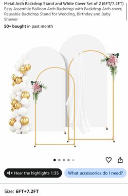 2 arch with white cover  backdrop $50