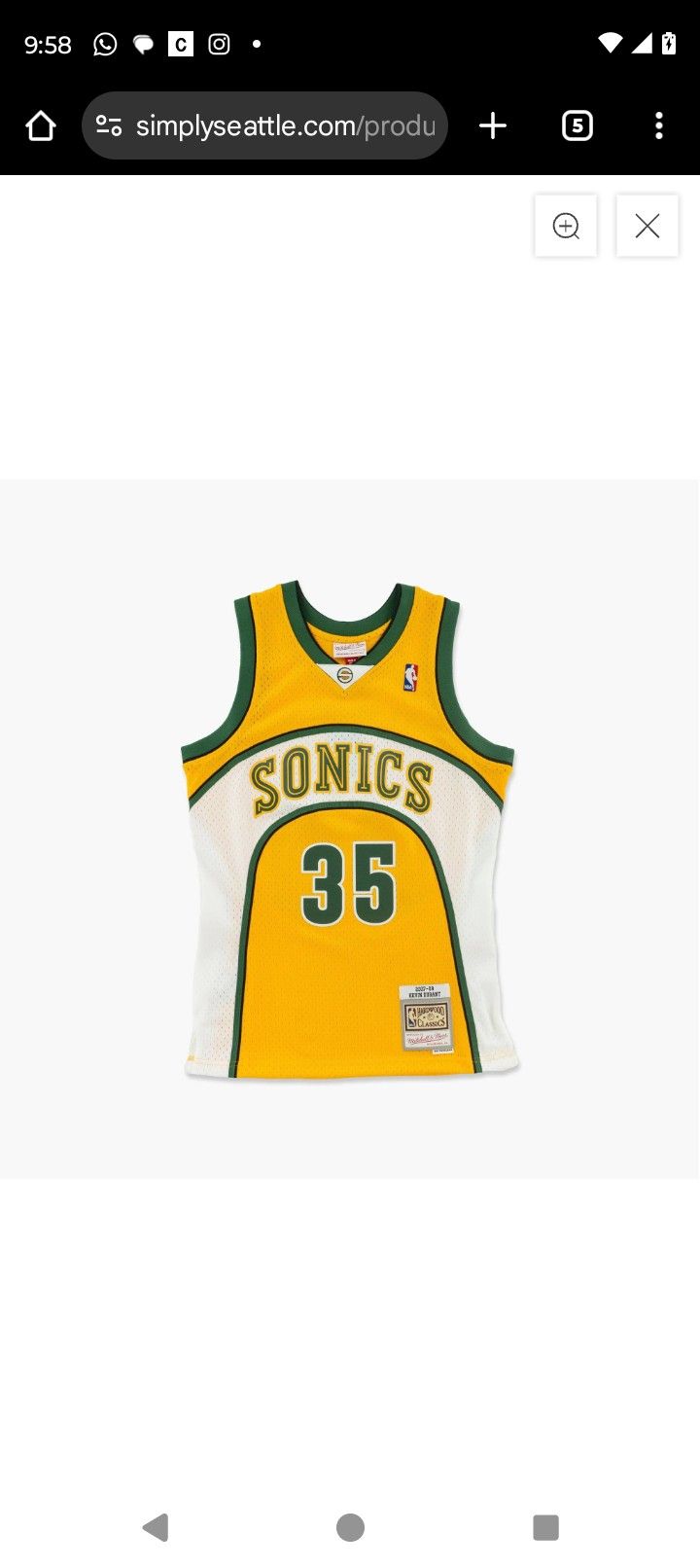 Large Kevin Durant Rookie Jersey