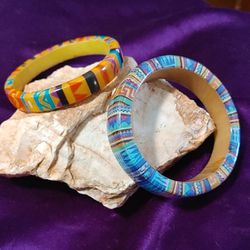 Trendy Batik inspired Resin Bracelets