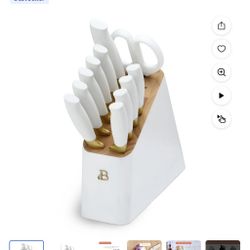 Brand New 12 Piece White Beautiful Knife Set