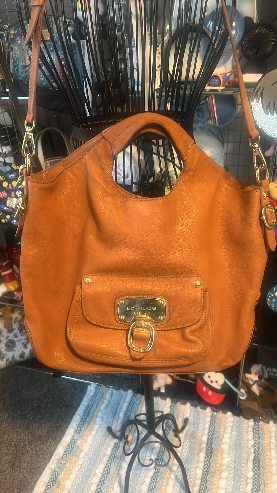 Michael Kors Brown Leather Shoulder/hand Bag 12 X 16