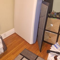 Twin Bed, Metal Frame, Foam Matress