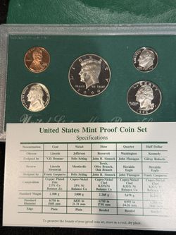 1996 S Gem Proof US Mint Set In Original Government Package With COA