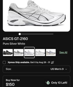 ASICS GT-2160 Pure Silver White Sneakers