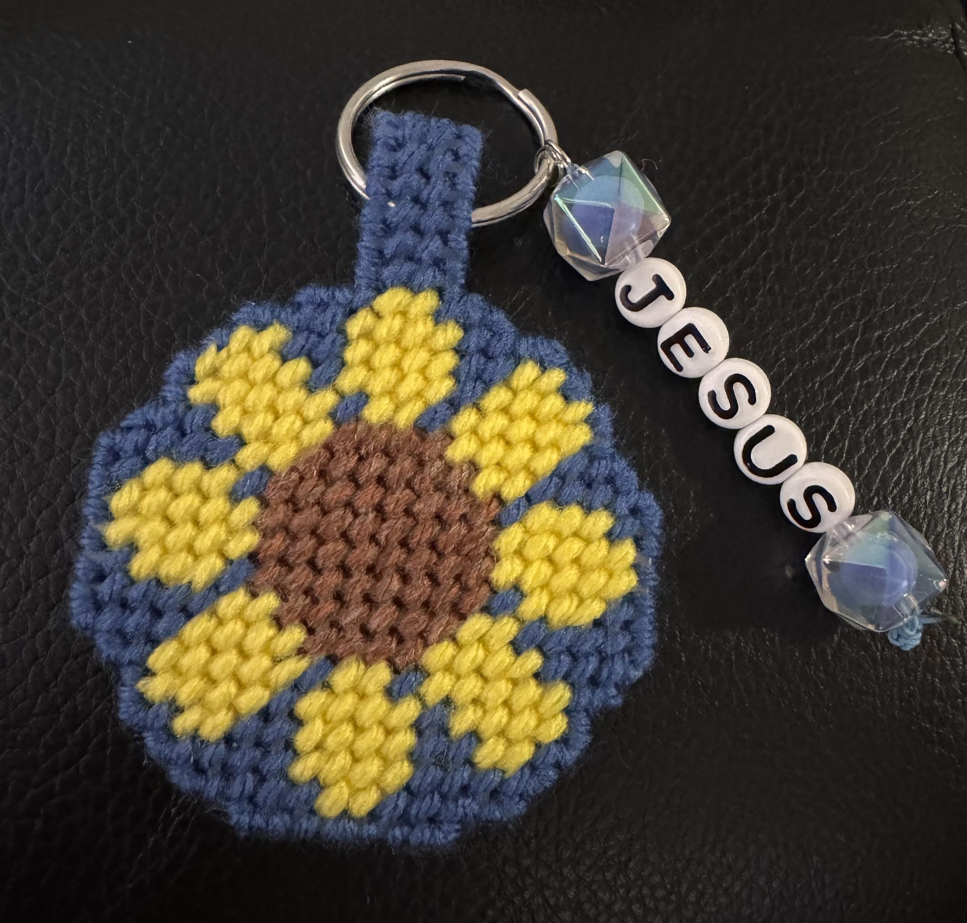 Sunflower Jesus Keychain