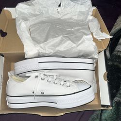 White Platform Converse