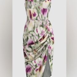 Cider Illusion ruched midi dress