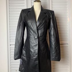 zara faux leather blazer Jacket Black Size M