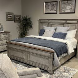 Marquette S Brown And Gray Queen Bed And Dresser And Mirror 