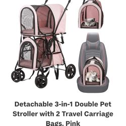 Dog Double Stroller And Carrier