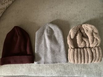 Brand New Beanies, Beige, light gray & burgendy $3 each