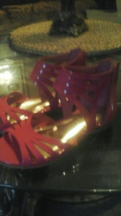 Hot pink nine west girl sandals