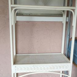 White Wicker Shelves 