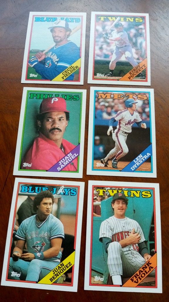 1988 Topps Baseball Trading Cards 6pc