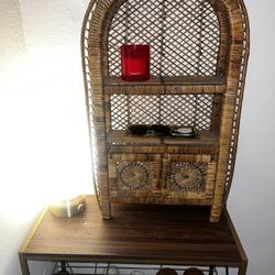 Vintage Mini Wicker Shelf