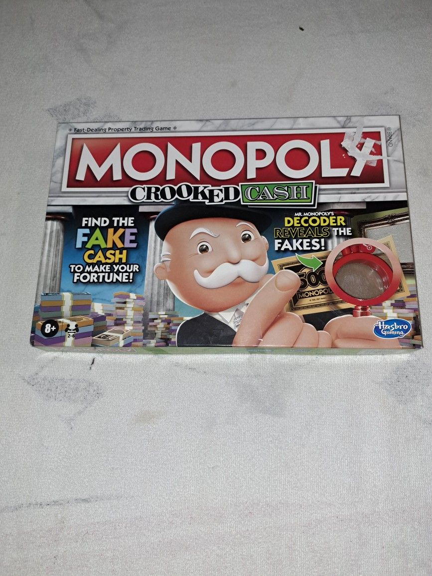 Monopoly Crooked Cash Edition Board Game In Excellent Condition (Is Missing 3 Decoder Chips)