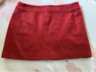 Dalia Collection Red Wool Blend Short Pencil Skirt Mid Rise Lined Size 12