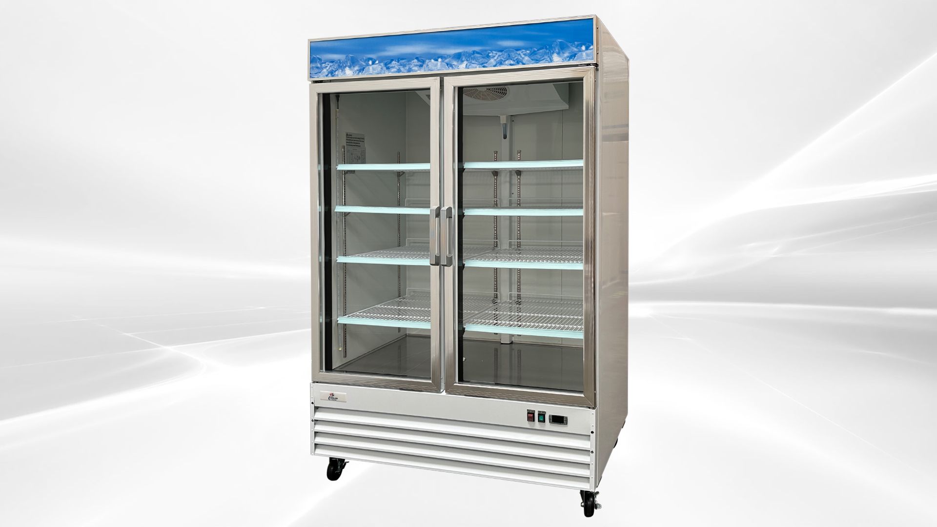 NSF Merchandiser Refrigerator 2 glass door cooler G1.2BM2F wing