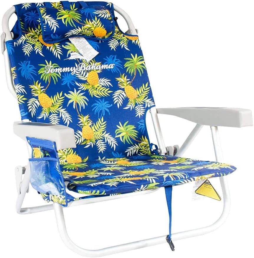 Tommy Bahama Backpack Cooler Chair with Storage Pouch and Towel Bar
