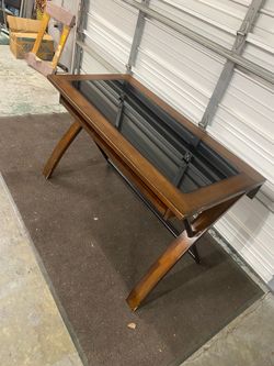 Modern Wood and Glass Computer Desk