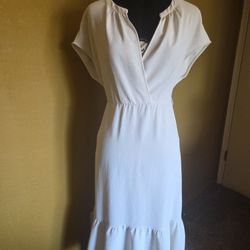 Zara White Midi Dress (L)