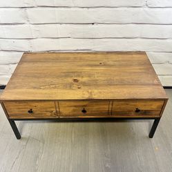 Modern Industrial Wood Look Coffee Table