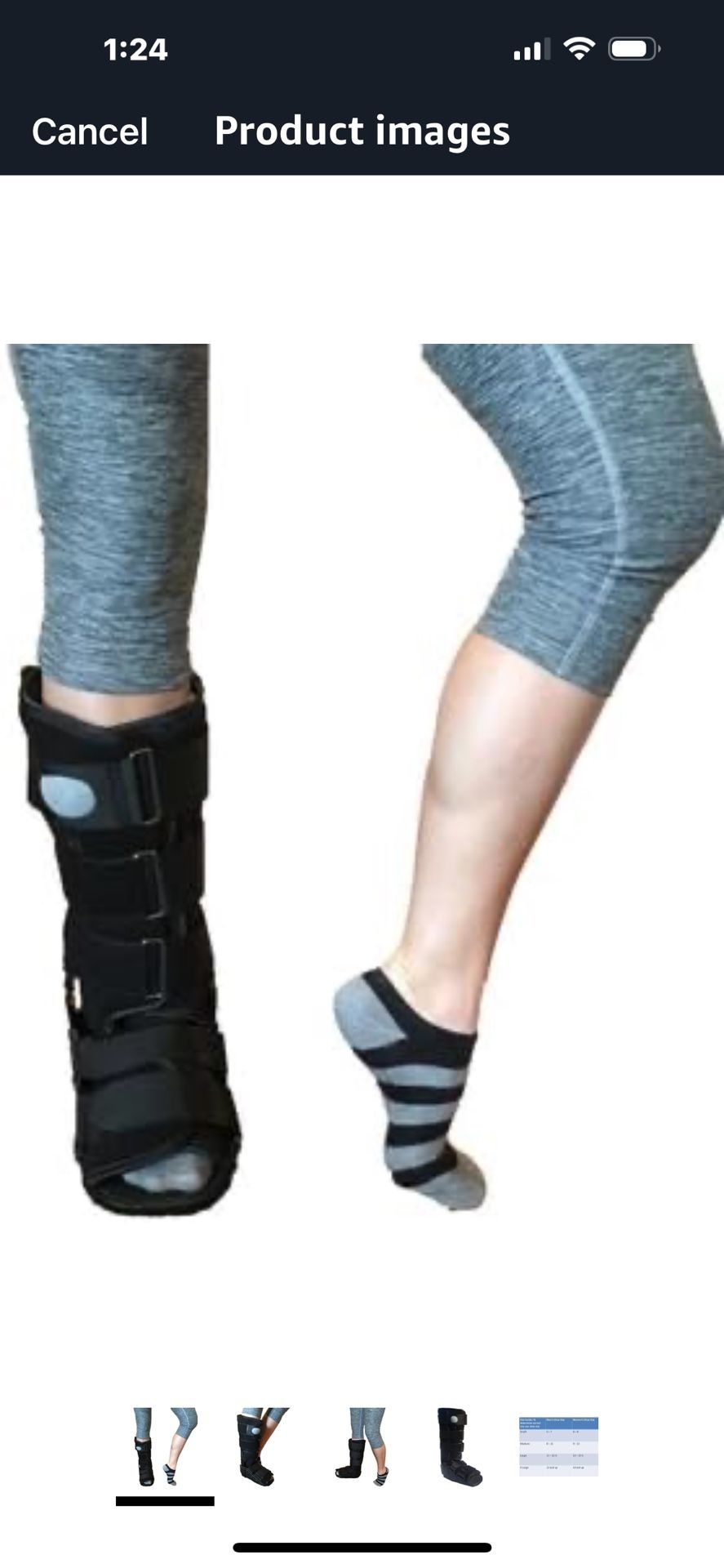 New Tall Cam Fracture Boot, Large, Black, For Men or Women, Left or Right Foot