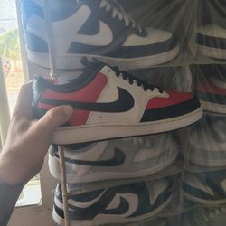 Red Black White Nikes Court Low