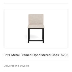 FOR SALE: Set of 4 Brand New Fritz Metal Framed Upholstered Chairs – Interior Define 