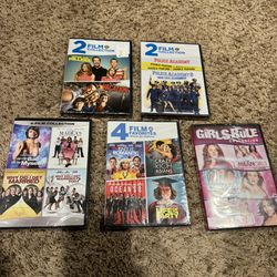 Lot of 5 Sealed DVDs -Film collections more than one movie on each DVD see list