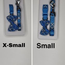 Blue Plaid Collar & Leash Set 