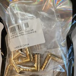 Brass Hose Barb 90 Degree Elbow 3/8" Barbed x 3/8" Barbed Fitting