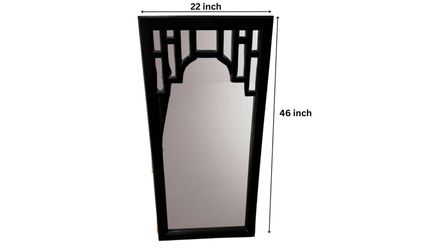 Black Solid Wood Ornate Mirror