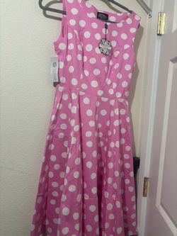Pink dress polka dots
