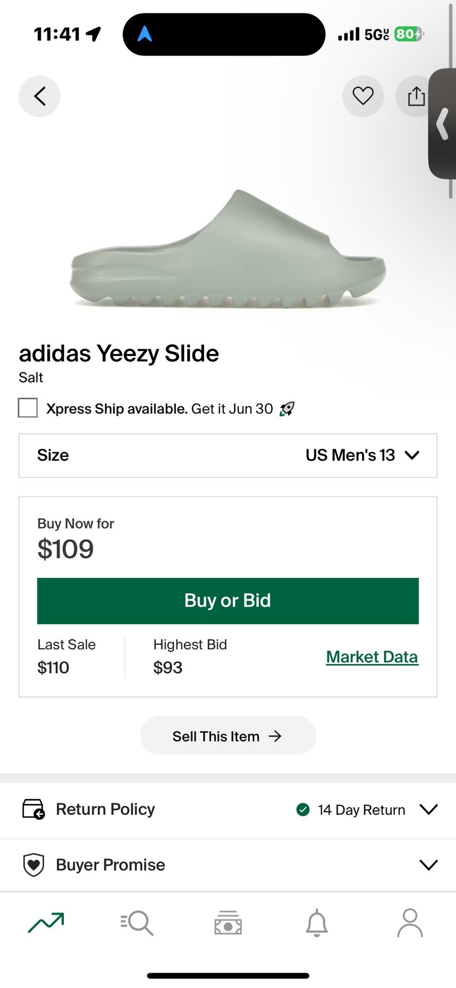 Size 13 - Adidas Yeezy Slide “Salt”