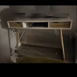 Modern Desk with 2 Drawers | center open space