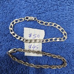 Sterling silver stamped Solid bracelets