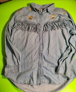 Long-sleeve denim shirt XL