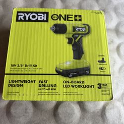 New Ryobi 18v 3/8 drill kit