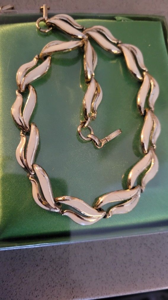 Stamped JJ Two-tone Necklace Vintage