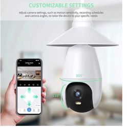 New Weatherproof Light Bulb Security Camera Outdoor,2K HD WiFi Light Socket Camera, light bulb indoo
