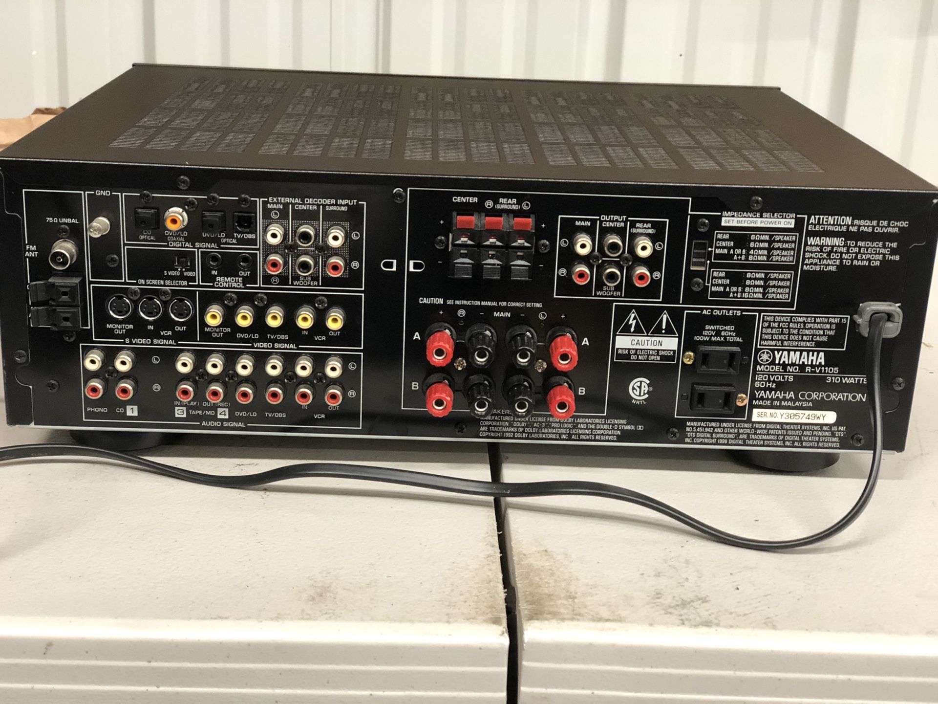 YAMAHA RV1105 A/V Home Theater RECEIVER for Sale in Maple Valley, WA